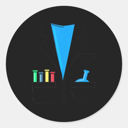 不機嫌サイエンティスト衣装おたく化学おもしろい科学T ラウンドシール (正面)