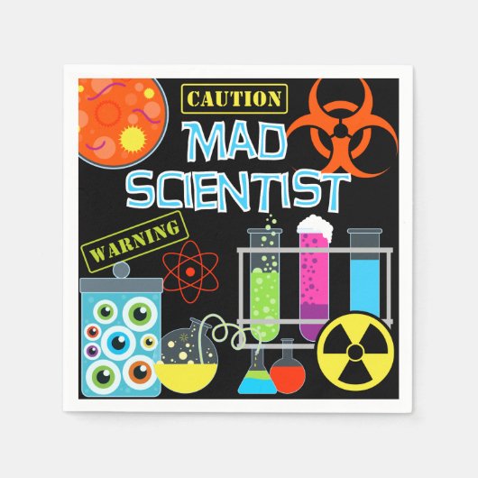 不機嫌サイエンティスト誕生日紙ナプキンス スタンダードカクテルナプキン (正面)