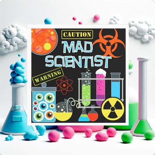 不機嫌サイエンティスト誕生日紙ナプキンス スタンダードカクテルナプキン