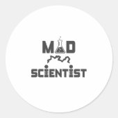 不機嫌サイエンティスト電気科学ビーカー ラウンドシール (正面)