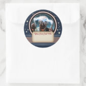 不機嫌サイエンティスト#2名タグステッカー ラウンドシール (バッグ)