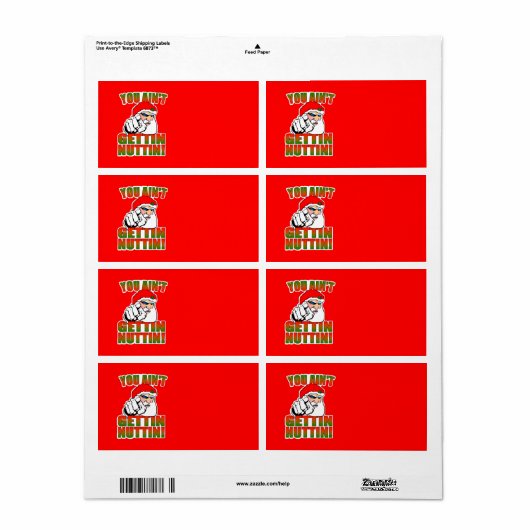 不機嫌サンタラベル ラベル (フルシート)