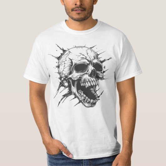 不機嫌スカル Tシャツ (正面)