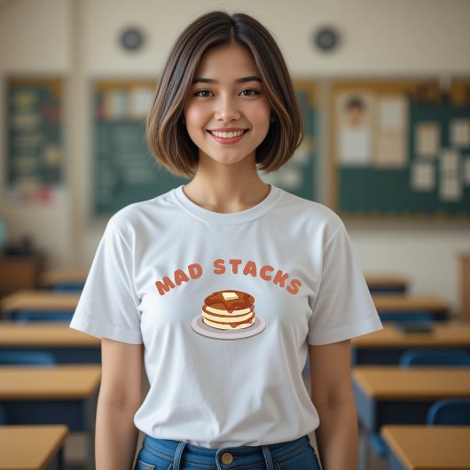 不機嫌スタックパンケーキTシャツおもしろい食品 Tシャツ