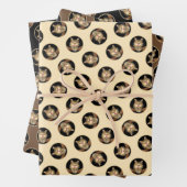 不機嫌タビーキャットポートレート絵を描ズキュートオリジナルアート ラッピングペーパーシート (インサイチュ)