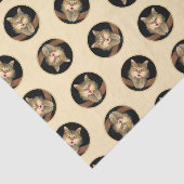 不機嫌タビーキャットポートレート絵を描ズキュートオリジナルアート 薄葉紙 (詳細)