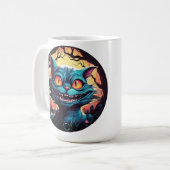 不機嫌チェシャーキャットアリスインワンダーランド コーヒーマグカップ (正面左)