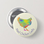 不機嫌チキンレディおもしろいフカラフルァンアニマルアート 缶バッジ (正面&裏面)