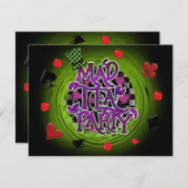 不機嫌ティーパーティースワールワンダーランドパーティの招待状 招待状 (正面/裏面)