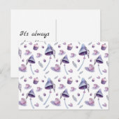 不機嫌ティーパーティーピンクとブルーウォーターカラー ポストカード (正面/裏面)