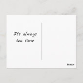 不機嫌ティーパーティーピンクとブルーウォーターカラー ポストカード (裏面)