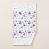 不機嫌ティーパーティーピンクと青の水彩 バスタオルセット (ハンドタオル)