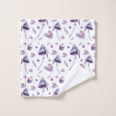 不機嫌ティーパーティーピンクと青の水彩 バスタオルセット (ウォッシュタオル)