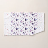 不機嫌ティーパーティーピンクと青の水彩 バスタオルセット (ハンドタオル)