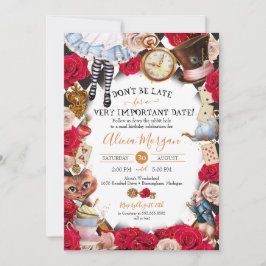 不機嫌ティーパーティー/ワンダーランド誕生日またはベビーシャワー 招待状