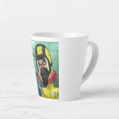 不機嫌トランプのポーカーコビデラテマググ カフェラテマグ (右アングル)