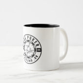 不機嫌トランプのポーカーロゴコーヒーマグ ツートーンマグカップ (正面右)