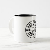 不機嫌トランプのポーカーロゴコーヒーマグ ツートーンマグカップ (正面左)