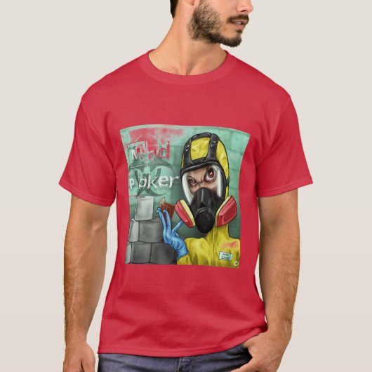 不機嫌トランプのポーカーCovidメンズシャツ Tシャツ (正面)