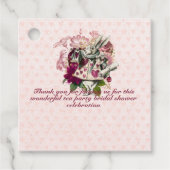 不機嫌ハッタアリスヴィンテージティーパーティーブライダルシャワー フェイバータグ (正面)