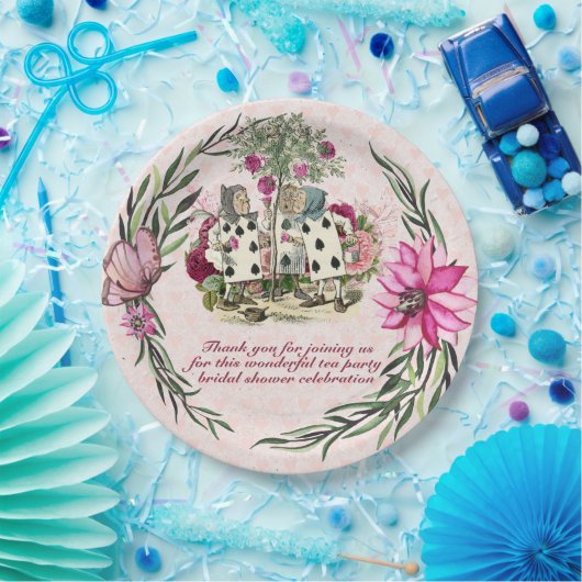 不機嫌ハッタアリスヴィンテージティーパーティーブライダルシャワー ペーパープレート (パーティー)