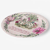 不機嫌ハッタアリスヴィンテージティーパーティーブライダルシャワー ペーパープレート (アングル)