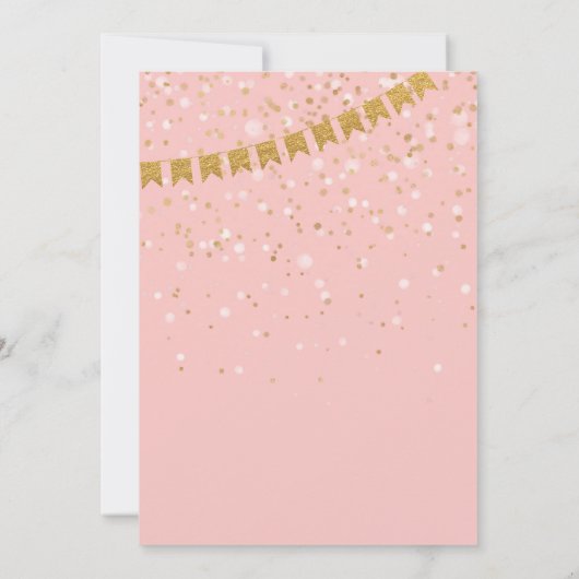 不機嫌ハッタアリスヴィンテージティーパーティーブライダルシャワー 招待状 (裏面)