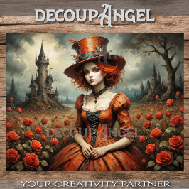 不機嫌ハッタガールバラガーデンデコパージュ 薄葉紙