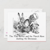 不機嫌ハッターと3月うさぎがヤマネをダンキング ポストカード (正面/裏面)