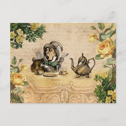 不機嫌ハッターアリスinワンダーランドヴィンテージ ポストカード (正面)