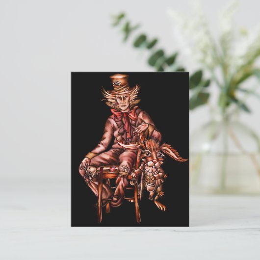 不機嫌ハッターウィズマーチヘアスケッチ ポストカード (スタンド正面)