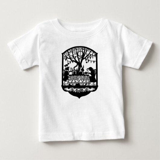 不機嫌ハッタース茶パーティー ベビーTシャツ (正面)