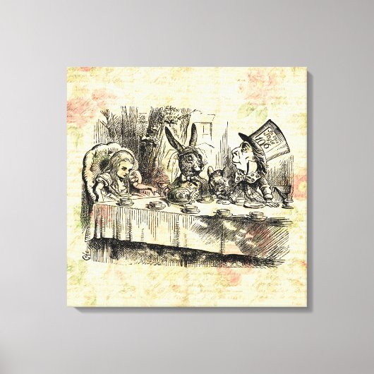 不機嫌ハッターズティーパーティーアリスinワンダーランドアート キャンバスプリント (正面)