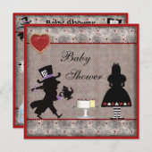 不機嫌ハッターズティーパーティーベビーシャワー招待状 招待状 (正面/裏面)