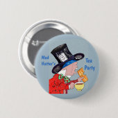 不機嫌ハッターズティーパーティー茶とビスケット 缶バッジ (正面&裏面)