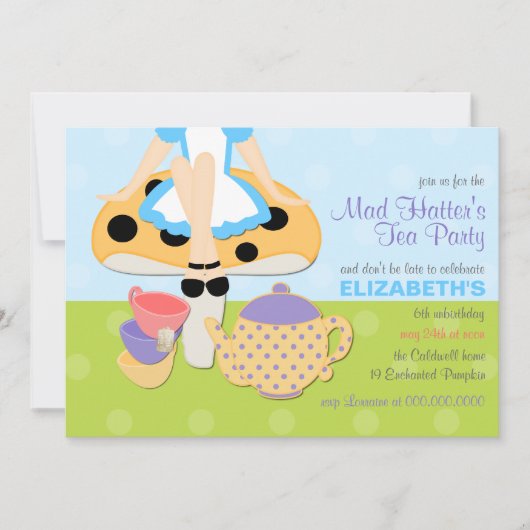不機嫌ハッターズティーパーティー誕生日招待状 招待状 (正面)