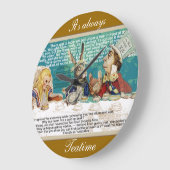 不機嫌ハッターズティーパーティー ラージ壁時計 (傾斜)