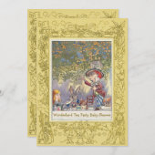 不機嫌ハッターズワンダーランドティーパーティーベビーシャワー 招待状 (正面/裏面)