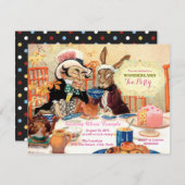 不機嫌ハッターティーアリスinワンダーランド誕生日パーティー 招待状 (正面/裏面)