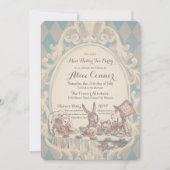 不機嫌ハッターティーパーティーブライダルシャワー招待状 招待状 (正面)