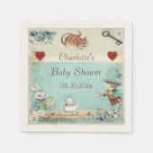 不機嫌ハッターティーパーティーベビーシャワーパーソナライズされた スタンダードカクテルナプキン (正面)