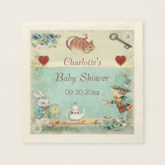 不機嫌ハッターティーパーティーベビーシャワーパーソナライズされた スタンダードカクテルナプキン