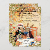 不機嫌ハッターティーパーティーベビーシャワー 招待状 (正面/裏面)