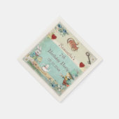 不機嫌ハッターティーパーティー誕生会パーソナライズされた スタンダードカクテルナプキン (角)