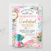 不機嫌ハッターハットアリスOnederland 1st Birthday 招待状 (正面)