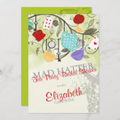 不機嫌ハッターブライダルシャワー招待 招待状 (正面/裏面)