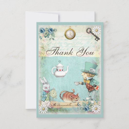 不機嫌ハッターワンダーランドティーパーティーありがとう サンキューカード (正面)