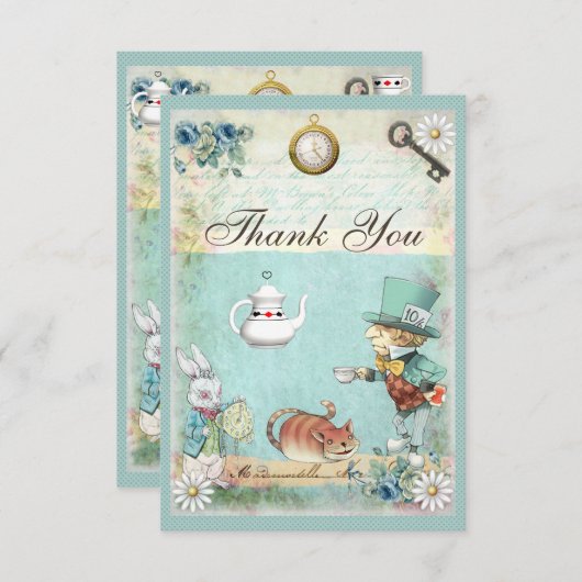 不機嫌ハッターワンダーランドティーパーティーありがとう サンキューカード (正面/裏面)
