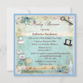 不機嫌ハッターワンダーランドティーパーティーベビーシャワー 招待状 (裏面)