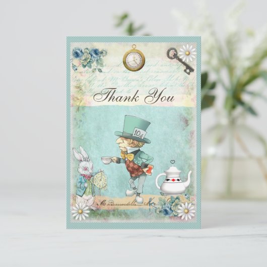 不機嫌ハッターワンダーランドベビーシャワーありがとう サンキューカード (スタンド正面)